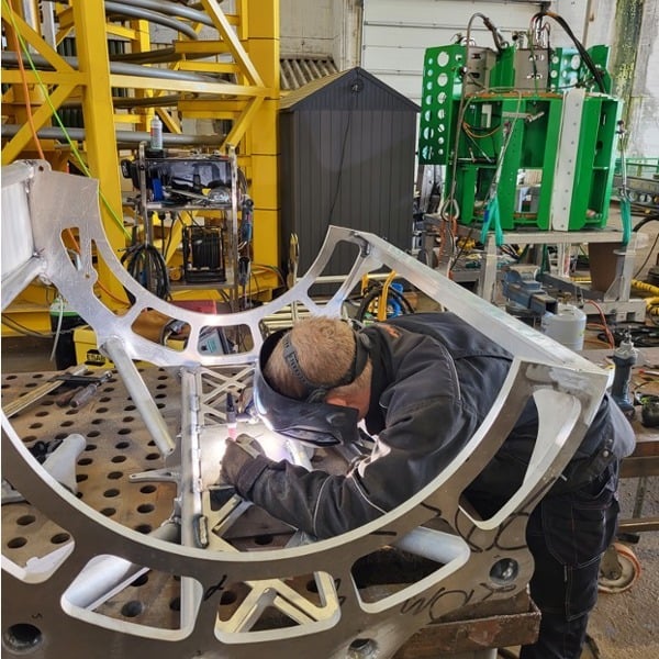 Our welder doing what he does best